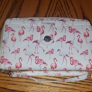 White Flamingo Jessica McClintock Passport Wallet